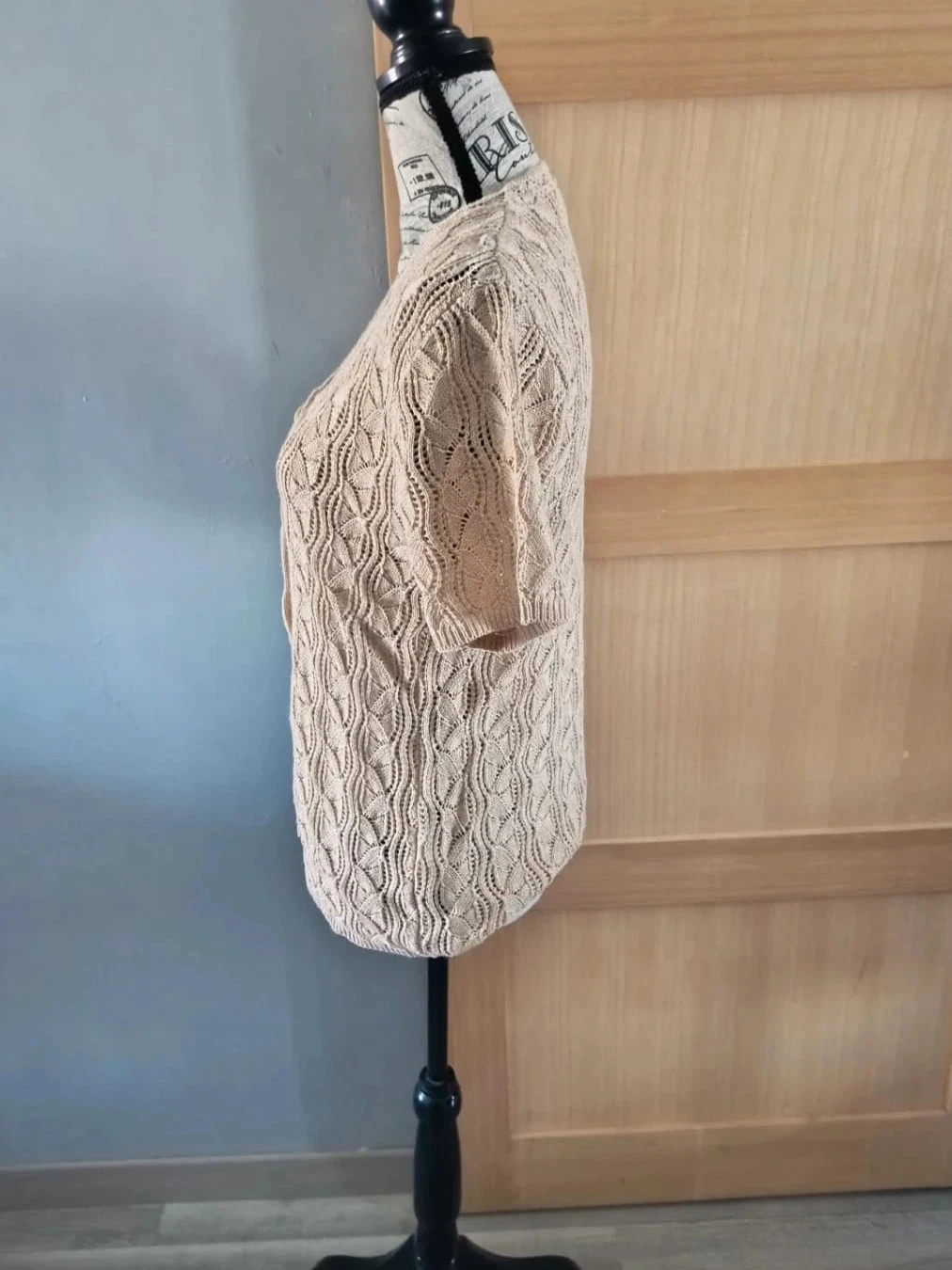 Light brown openwork short-sleeved vest, La maison du Jersey, T42/44 – photo 2